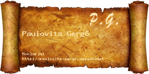 Paulovits Gergő névjegykártya