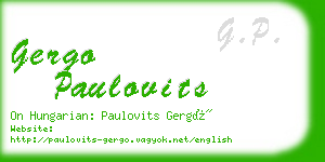 gergo paulovits business card